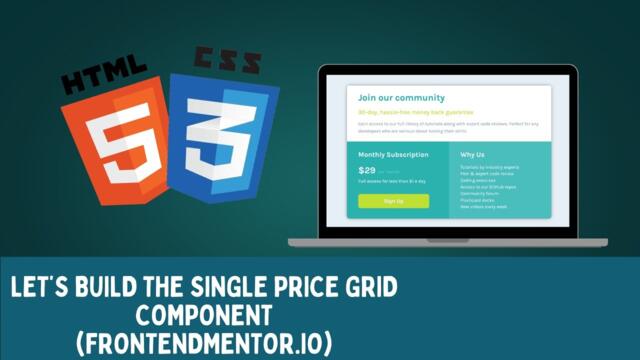 Build the Frontend Mentor Single Price Grid Component (Step-by-Step Tutorial)