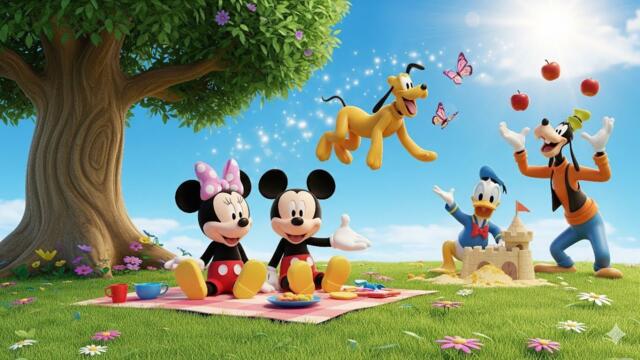 Mickey Mouse and Friends Picnic Adventure 🌟 | Fun Kids Poem | Minnie, Donald, Goofy & Pluto