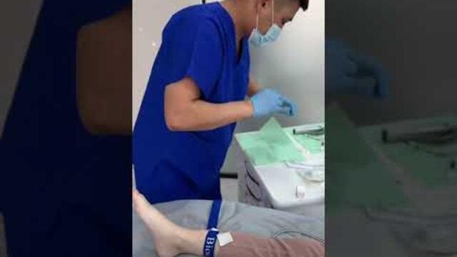 Treatment of baby teeth with anesthesia