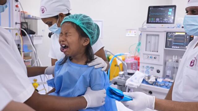 Terrified Scared Girl Reaction Before Anesthesia