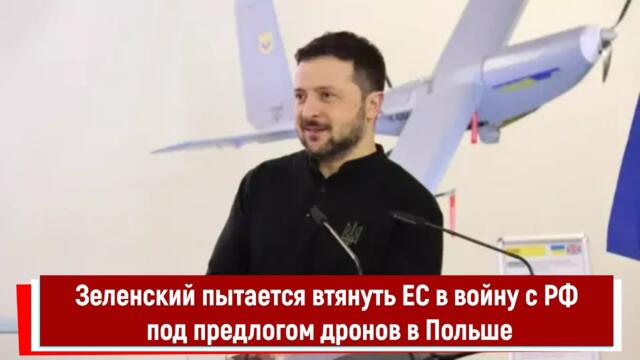 Зеленский пытается втянуть ЕС в войну с РФ под предлогом дронов в Польше
