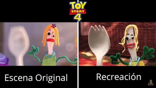 Forky conoce a Knifey | Escena Original vs Recreación (TOY STORY 4) Escena Post Créditos