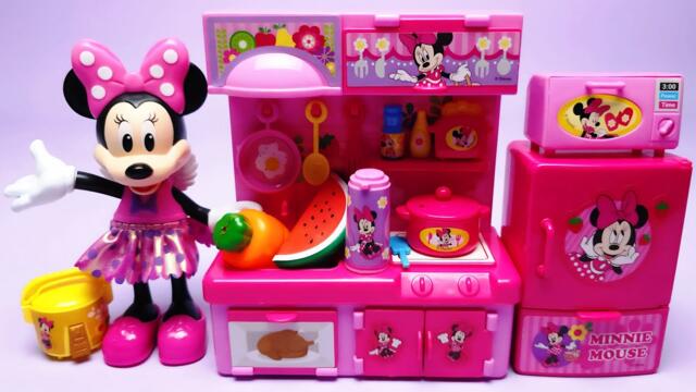 4 Minutes Satisfying with Unboxing Disney Minnie Mouse Mini Kitchen Set Toys ASMR