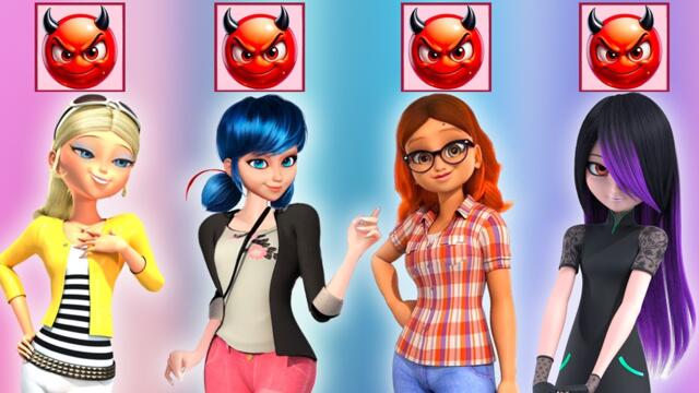 Villain Glow Up! Ladybug, Juleka, Chloe & Alya’s Evil Transformations 🖤