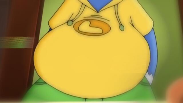 Blue Cat's BIG BELLY is gonna POP!! 🍔