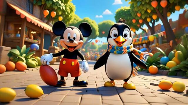 🥭🐭🐧 Mickey Mouse & The Penguin’s Mango Party Adventure 🎉