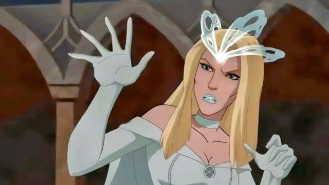 White Queen (Emma Frost) Powers & Fight Scenes | Wolverine And The X-Men
