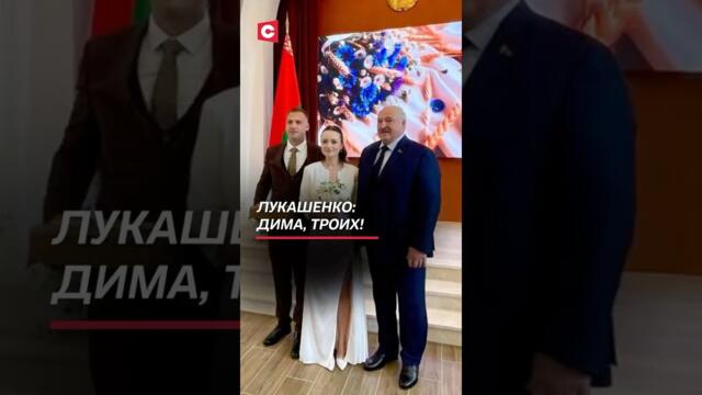 Лукашенко: Дима, троих! Что Президент пожелал молодожёнам? #лукашенко #шутка #беларусь #свадьба