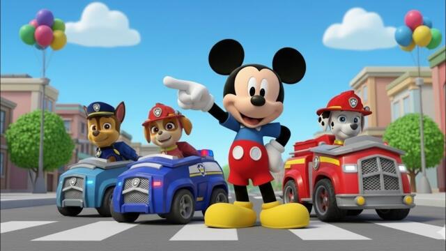 Mickey Mouse and Paw Patrol 🚓🐶 | Fun Rescue Mission for Kids