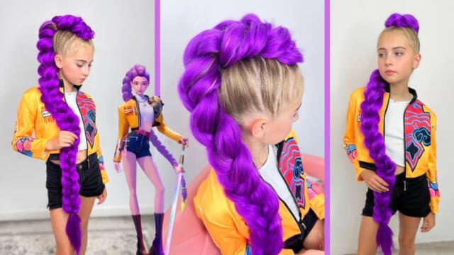 Rumi from K-Pop Demon Hunters hairstyle 💥💜