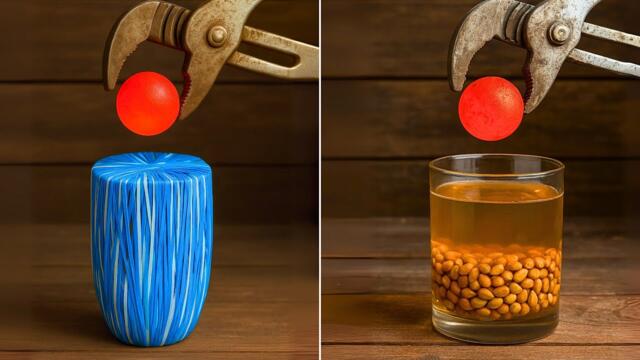 1000 Degree Hot Ball Experiment | Rubber Bands, Styrofoam, Chocolate & More