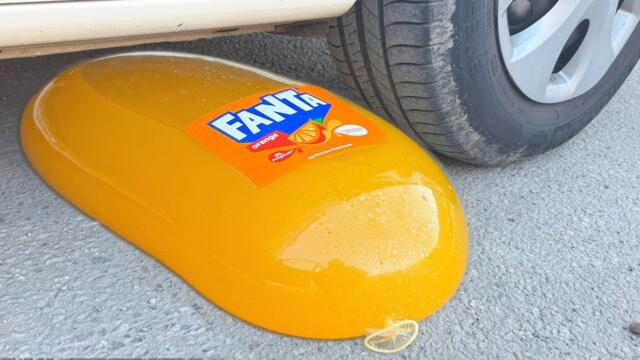 FANTA COCA COLA BALLOON VS CAR, Coca Cola Zero, PowerAde, Fanta, Sprite, Fruko and Mentos Diff Under