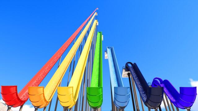 25 vs 1600 FT Inner Tube Water Slides – Planet Coaster 2