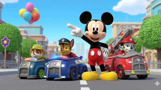 Mickey Mouse and Mickey Mouse paw Patrol rescue operation