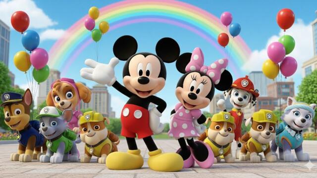 Mickey Mouse and magical paw Patrol