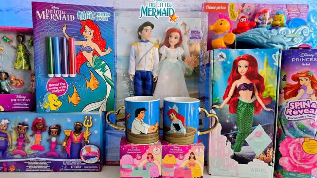 Unboxing Disney Princess Little Mermaid Toys Collection ASMR no talking