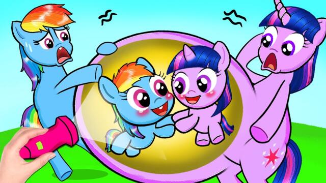 Twilight Sparkle and Rainbow Dash exchange baby - MY LITTLE PONY | Stop Motion Paper