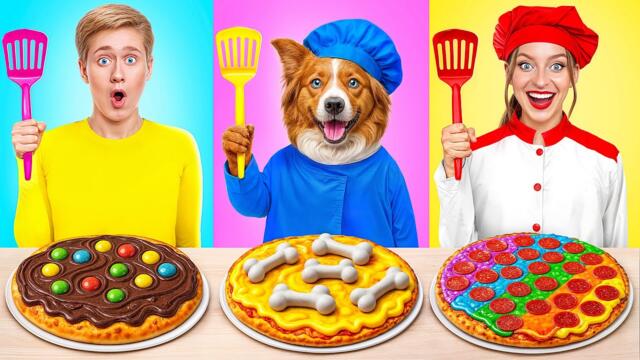 Аз срещу Куче Готварско Предизвикателство | Забавни Рецепти за Храна Multi DO Smile