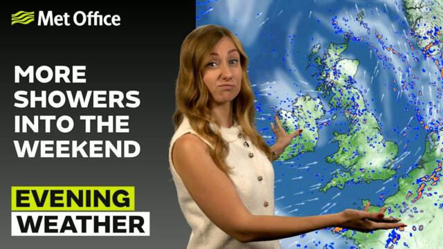 12/09/2025 - Showery conditions overnight- Evening Weather Forecast UK - Met Office Weather