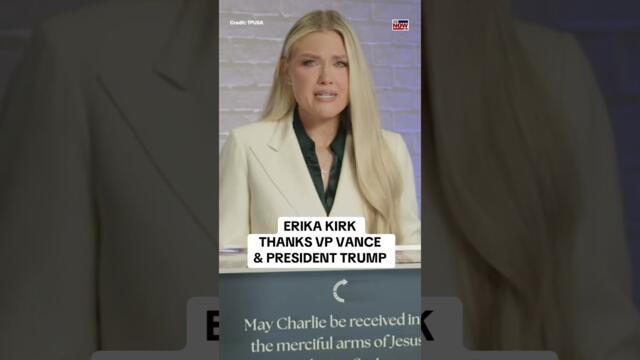 Erika Kirk thanks Vance, Trump in tearful remarks