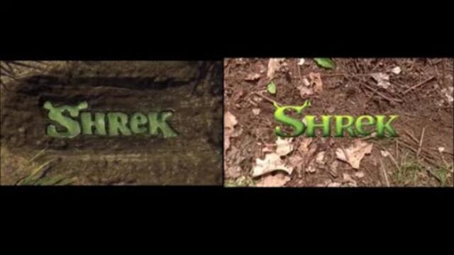 Shrek live action and Shrek the movie side by side