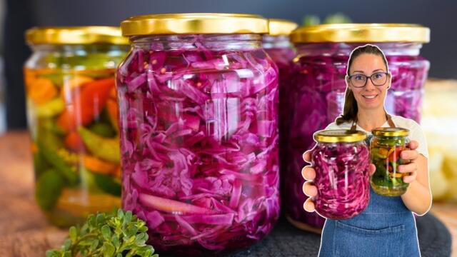 Хрупкава туршия за зимата само за 10 минути | Туршия с лилаво зеле и ябълки