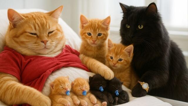 Mama Cat’s Pregnancy Journey – From Love to Four Adorable Kittens 🍼❤️