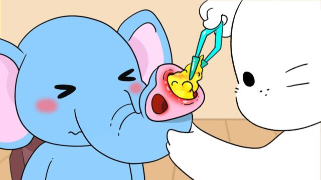 baby elephant's nose cleaning | ASMR Animation
