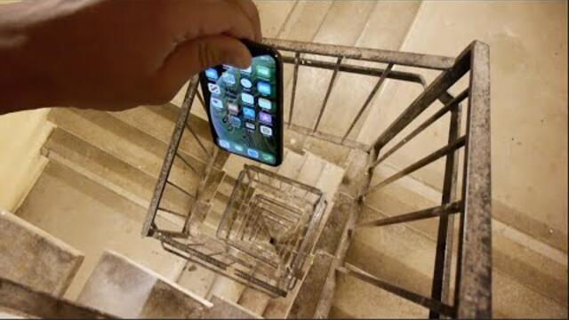 Dropping an iPhone XS Down Crazy Spiral Staircase 300 Feet - Will It Survive?