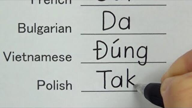 How to write "Yes" in 33 languages