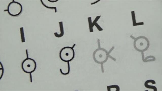 How to write Unown alphabet from Pokémon