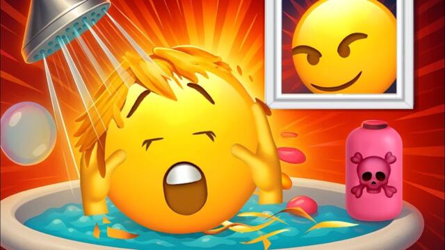 I lost my hairs in the bathroom! 😭🛁☣️ #emojianimation #animation #cartoon #emojichallenge