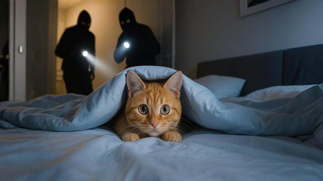 Orange Kitten Outsmarts Burglars at Night – A Thrilling and Heartwarming Story