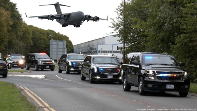 Five planes fly President Trump's motorcade to London 🇺🇸 🇬🇧