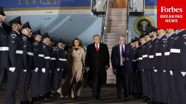 JUST IN: President Trump And First Lady Melania Trump Arrive In England