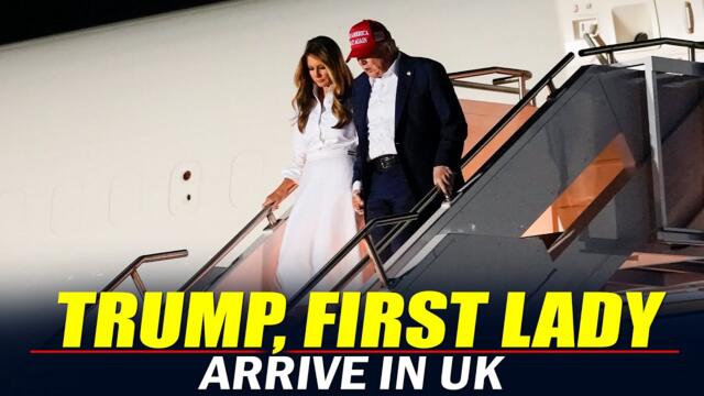 U.S. President Donald Trump and First Lady, Melania Trump arrives in London, UK