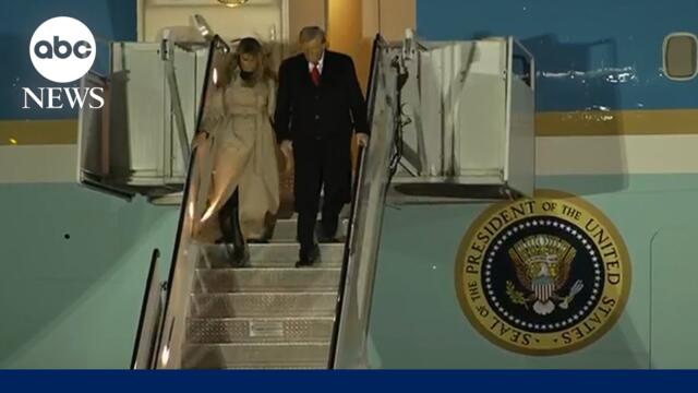 President Trump and Melania Trump arrive in UK for 2nd state visit