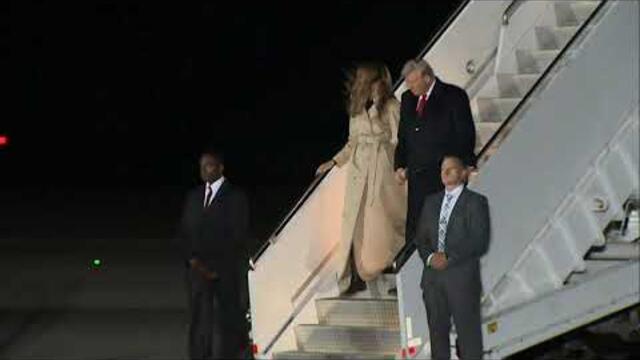 President Trump arrives in London