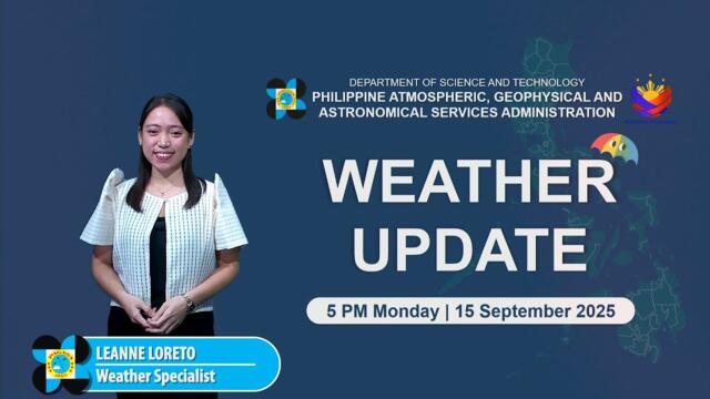 Public Weather Forecast issued at 5 PM | September 15, 2025 - Monday