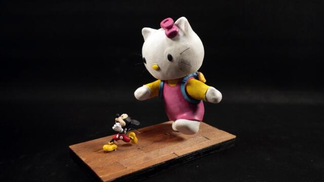 I made Hello Kitty terrorizing Mickey Mouse