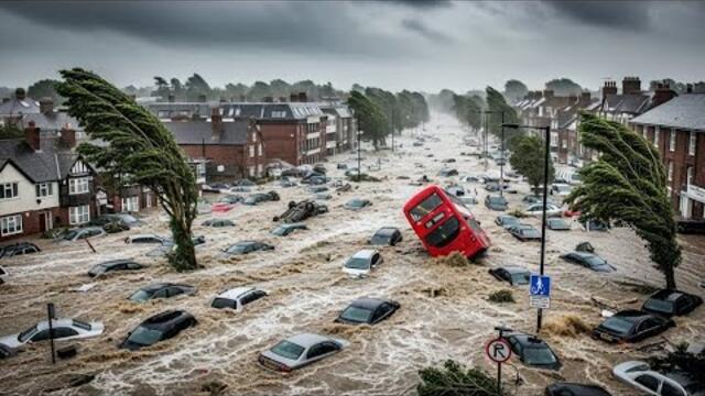 Chaos in England Today! Storm Amy, Floods Swept Away Homes, Cars in Swansea