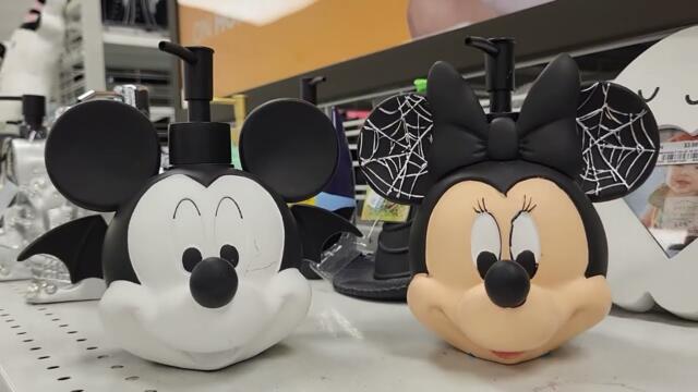 DISNEY HALLOWEEN MICKEY MOUSE BAT SOAP DISPENSER AND MINNIE MOUSE SOAP DISPENSER - CARTOON CHARACTER
