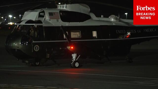 LIVE: President Trump Arrives In Stansted, England