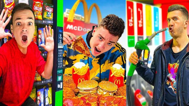 ЯДЕМ САМО ОТ БЕНЗИНОСТАНЦИИ VS ВЕНДИНГ МАШИНИ VS FAST FOOD!