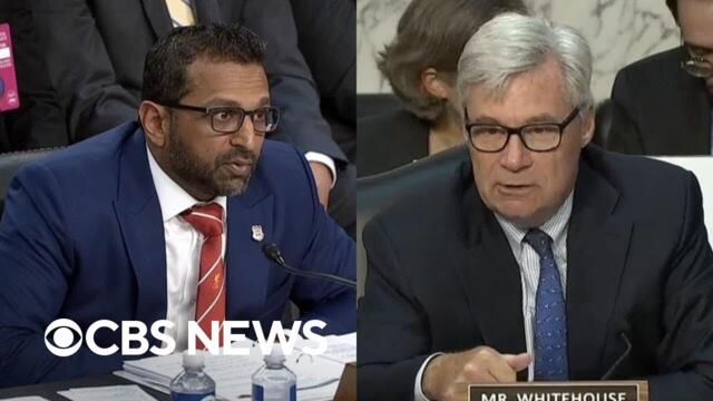 Watch: Sen. Whitehouse questions Kash Patel about "enemies list"