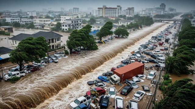 Thailand is Sinking Today! Giant Flash Flooding Swept Away Homes in Phetchabun