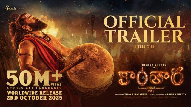 Kantara Chapter 1 Trailer - Telugu | Rishab Shetty | Rukmini | Vijay Kiragandur | Hombale Films