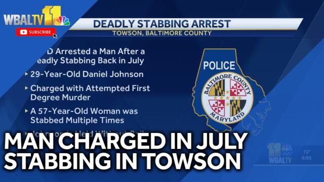 Man charged in July stabbing of woman in Towson