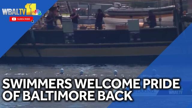 Swimmers welcome Pride of Baltimore back to harbor