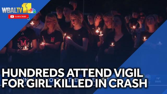 Hundreds attend candlelight vigil for girl killed in crash